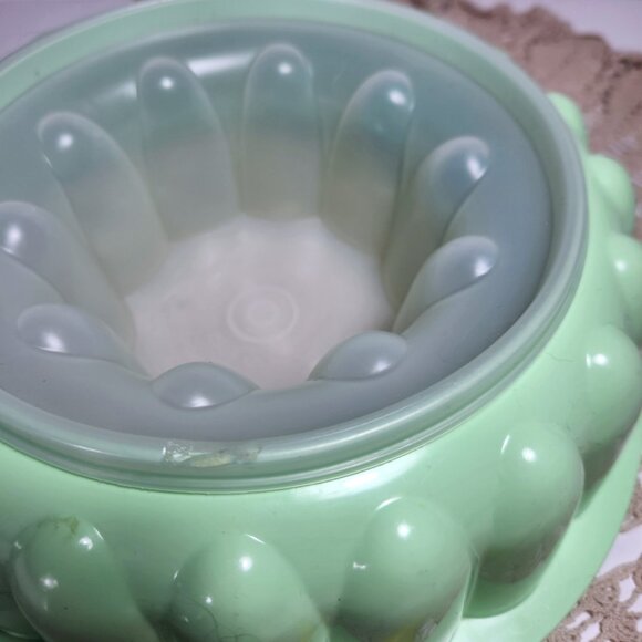 Tupperware Jello Jelly Mold Ring Green 3 Piece 9.5 Inch Round 1201 Vintage - Picture 6 of 9
